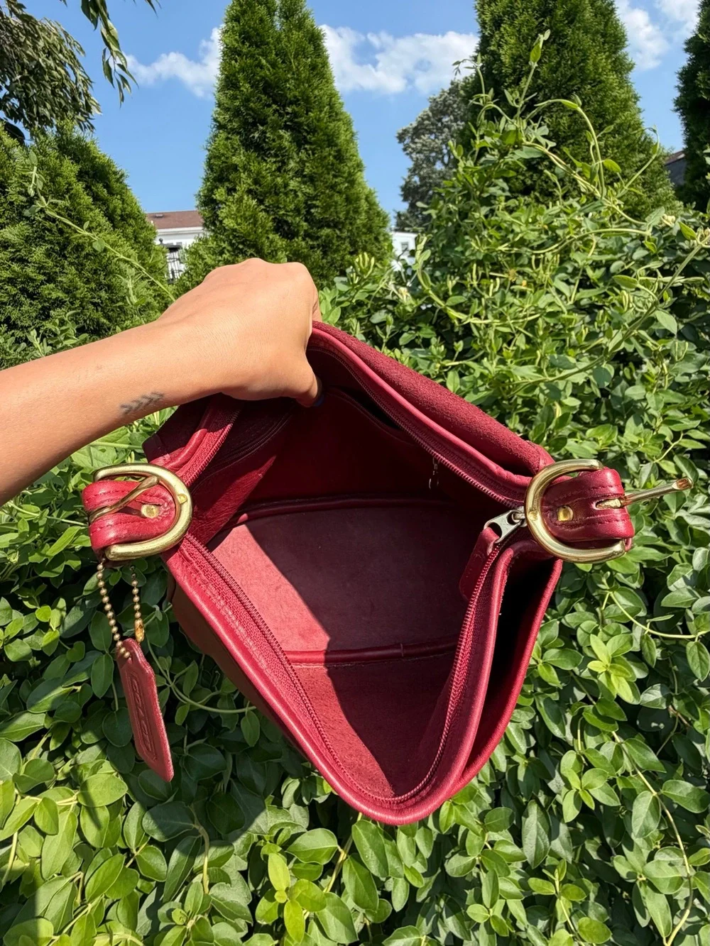 Vintage 90s Coach Soho Fletcher Burgundy Leather Flap Bag